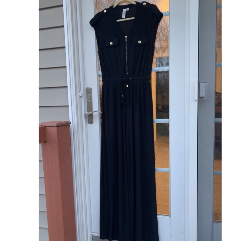 Wide leg black romper